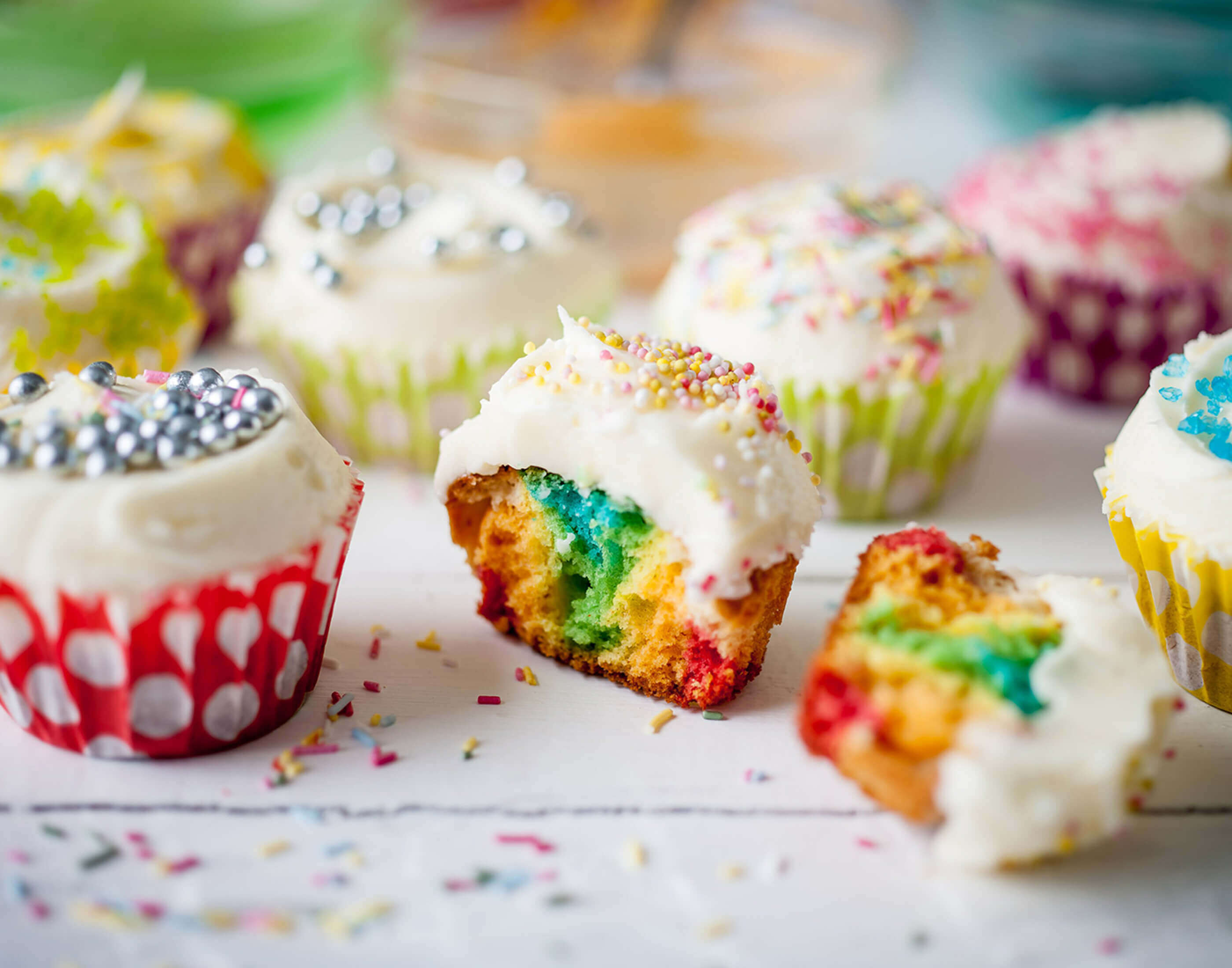 rainbow cupcakes