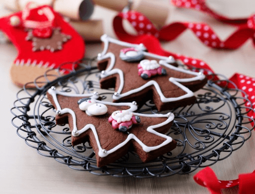 Chocolate Gingerbread Christmas Tree Biscuits