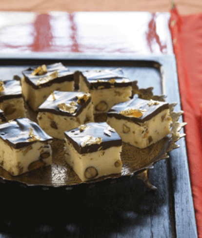 Pistachio & Chocolate Burfi Recipe