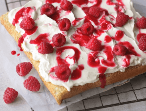 Raspberry Ripple Angel Cake