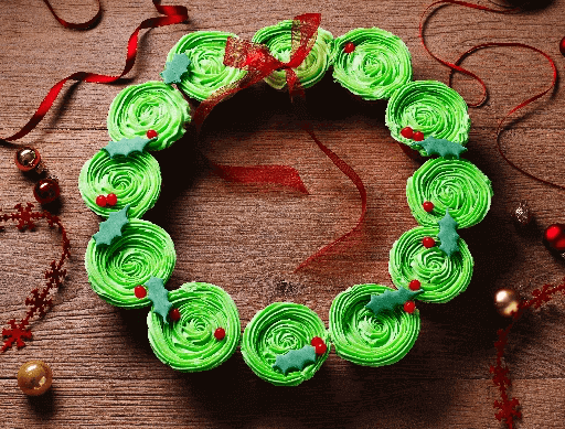 Christmas Wreath Cupcakes