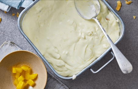 No Churn Mango, Coconut And Lime Ice Cream
