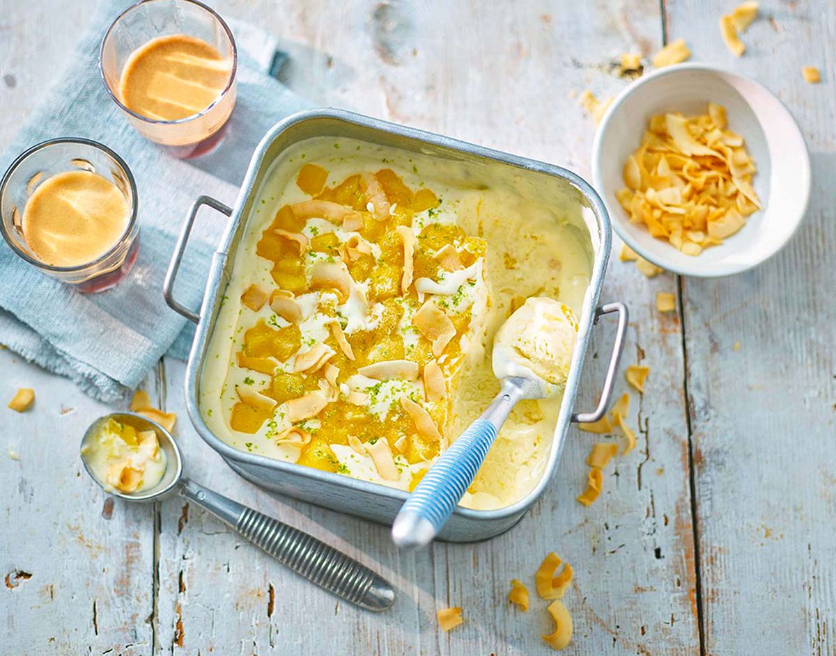 Carnation Light Condensed Milk in Mango, coconut and lime ice cream
