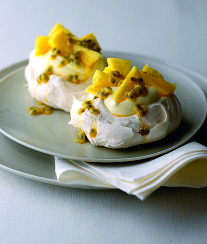 Pineapple and Passionfruit Meringues with Lemon Cream