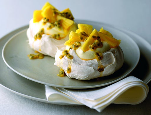 Pineapple and Passionfruit Meringues with Lemon Cream