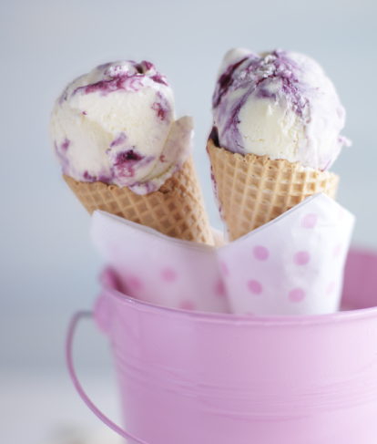 No Churn Berry Ripple Ice Cream