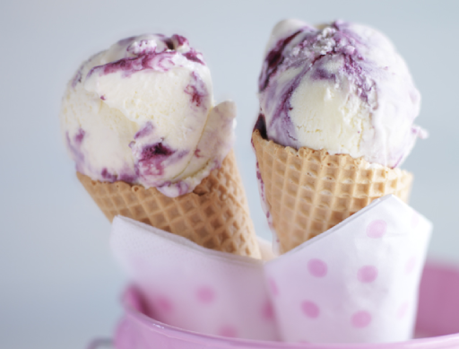 No Churn Berry Ripple Ice Cream