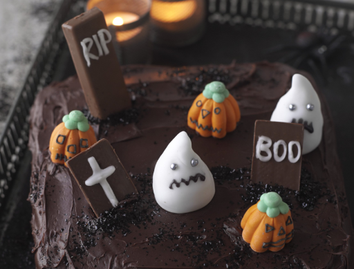 Halloween Graveyard Cake