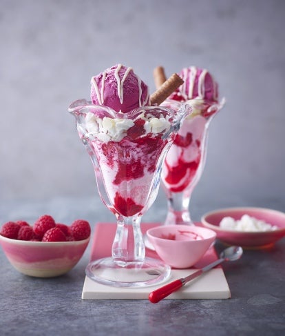 Raspberry Ice Cream Sundae