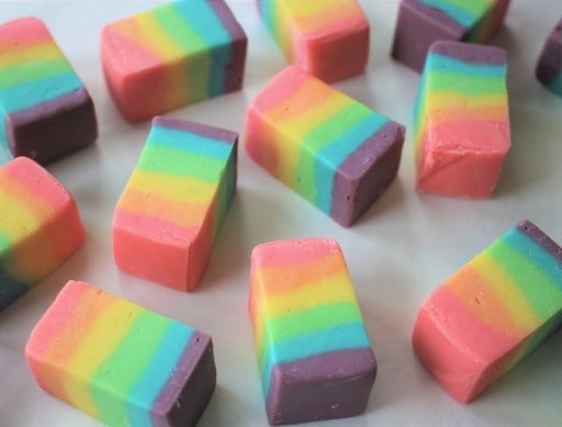 Rainbow White Chocolate Fudge