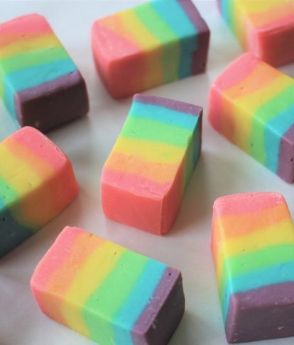 Rainbow White Chocolate Fudge