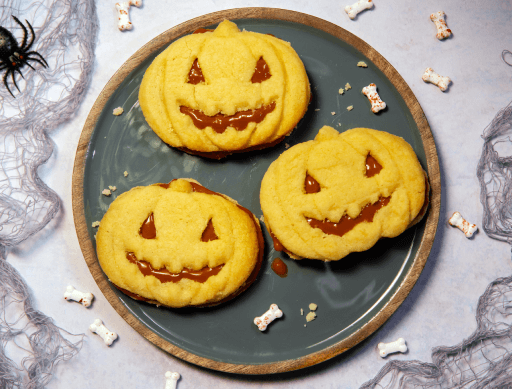 Halloween Caramel Sandwich Biscuits