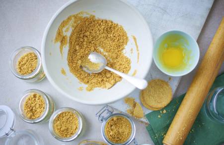 crushed biscuits in a bowl