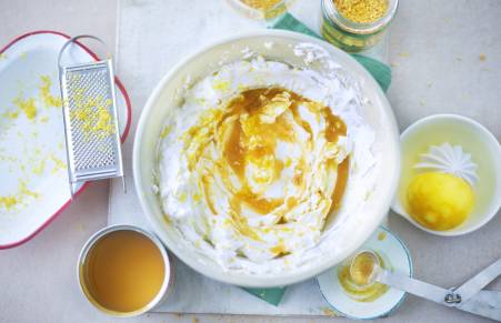 cheesecake filling ingredients in a bowl