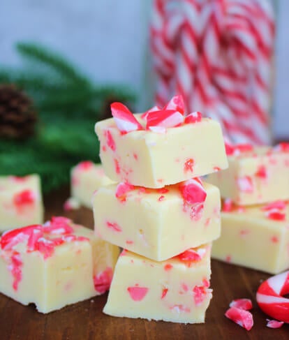 Peppermint Candy Cane White Chocolate Fudge