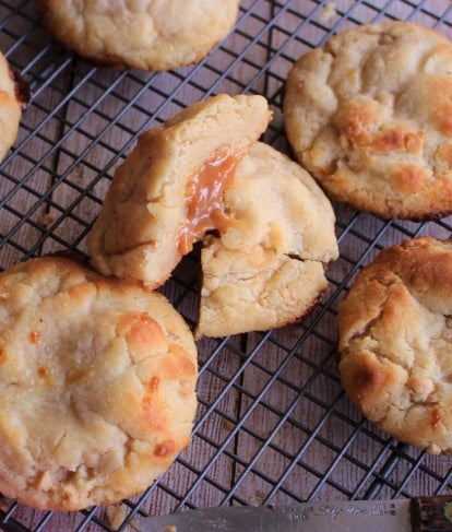 Caramel Stuffed Peanut Butter Cookies