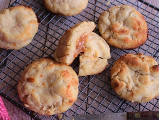 Caramel Stuffed Peanut Butter Cookies