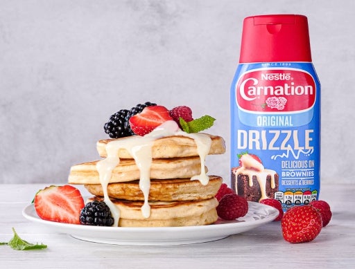 Carnation Sweetened Condensed Milk Drizzle Pancakes