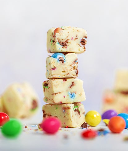 White Chocolate Easter Egg Fudge Stacked
