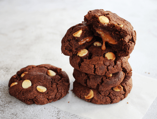 Double Chocolate Caramel Stuffed Cookies