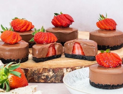 Chocolate Strawberry Mini Cheesecakes