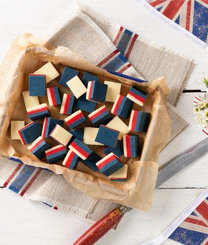 4th of July layered fudge 