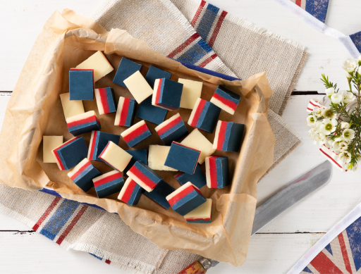 4th of July layered fudge 