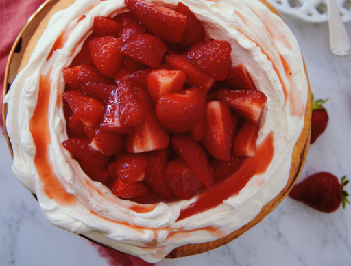 Strawberries and cream cake