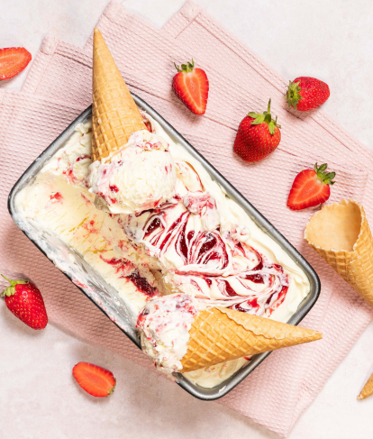 Strawberry Ripple Ice Cream 