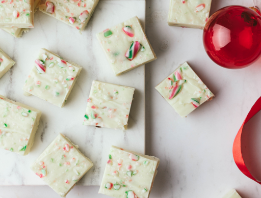 Peppermint Candy Cane White Chocolate Fudge