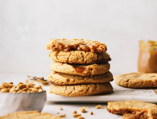 Caramel Stuffed Peanut Butter Cookies