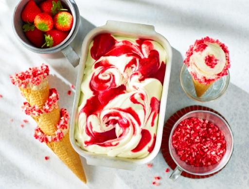 No Churn Strawberry Ice Cream