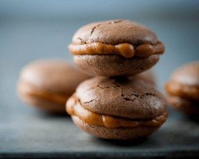 Chocolate Caramel Macarons