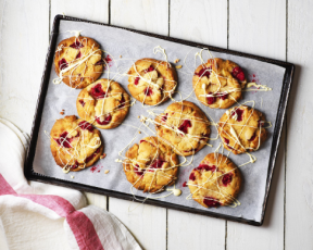 Raspberry and White Chocolate Chunk Cookies
