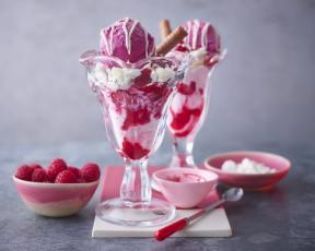 Raspberry Ice Cream Sundae
