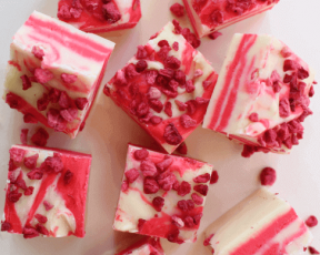 Raspberry and White Chocolate Fudge