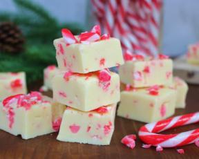 Peppermint Candy Cane White Chocolate Fudge