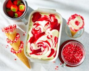 No Churn Strawberry Ice Cream
