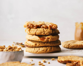 Caramel Stuffed Peanut Butter Cookies