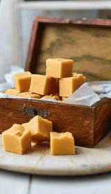 fudge in wooden box